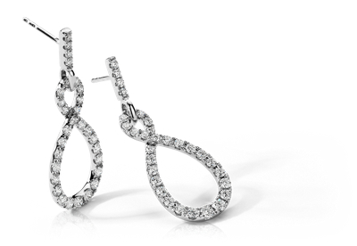 Infinity Diamond Earrings in 14k White Gold (1 1/2 ct. tw