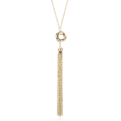 Infinity Knot with Tassel Necklace in 14k Italian Yellow Gold | Blue Nile