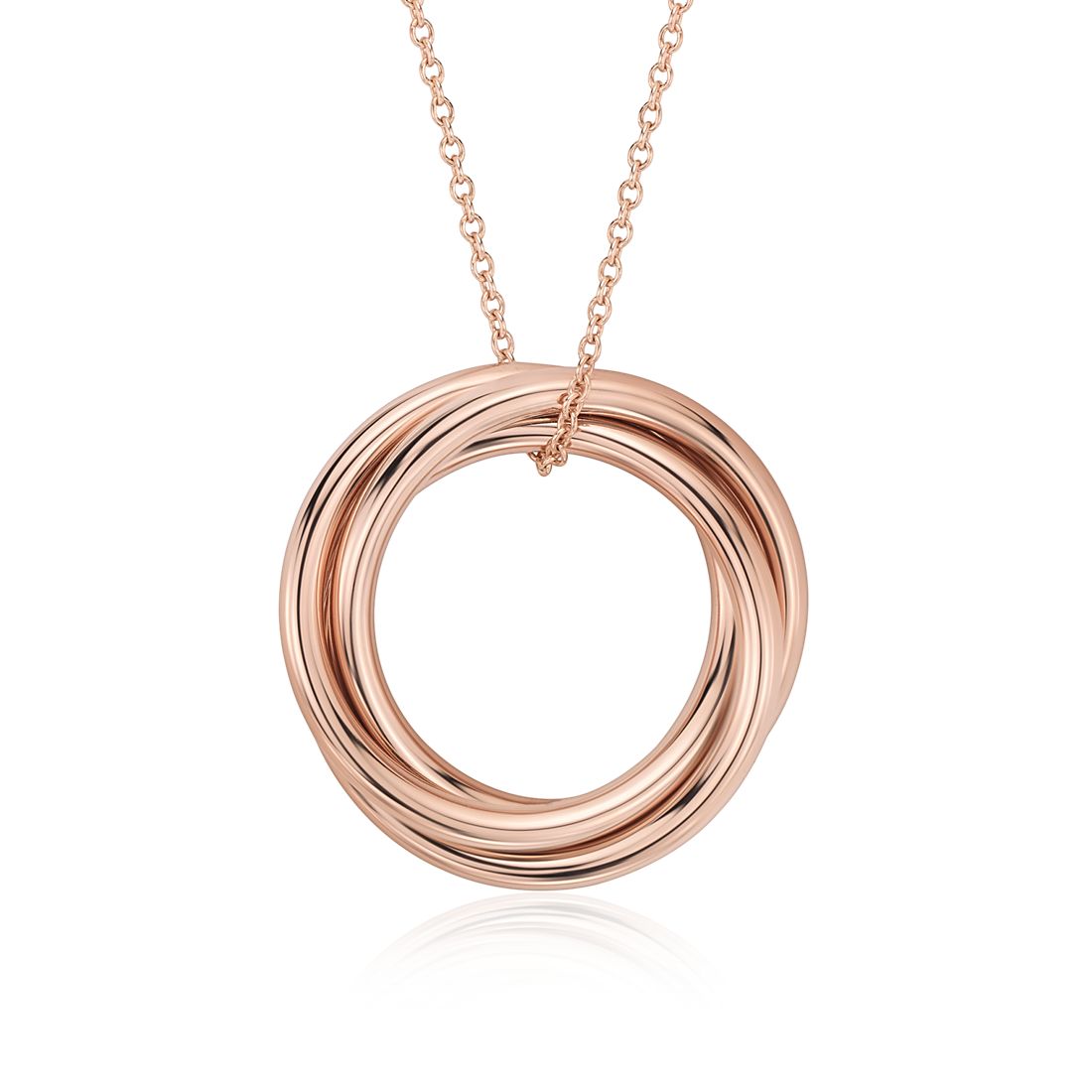 Infinity Rings Pendant in 14k Rose Gold