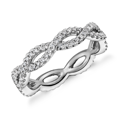 Infinity Twist Eternity Ring In 14k White Gold Blue Nile