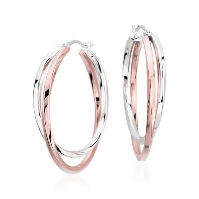 rose gold silver earrings