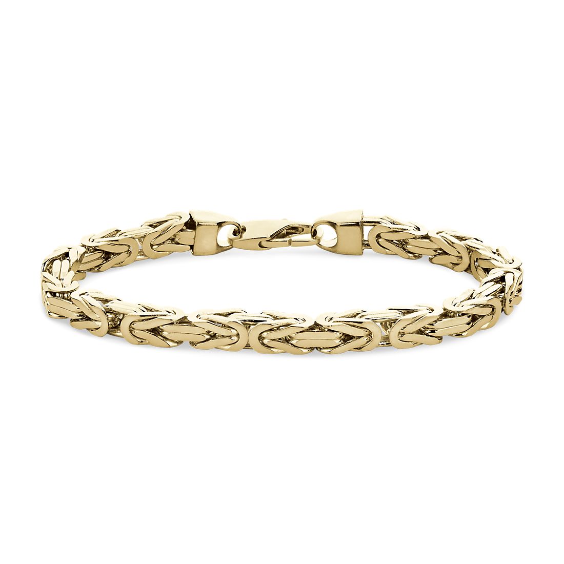 8" Men's Byzantine Chain Bracelet in 14k Yellow Gold (5.25 mm)