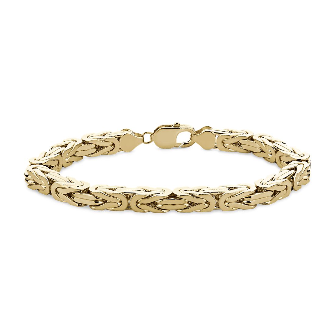 8" Men's Byzantine Chain Bracelet in 14k Yellow Gold (6.5 mm)
