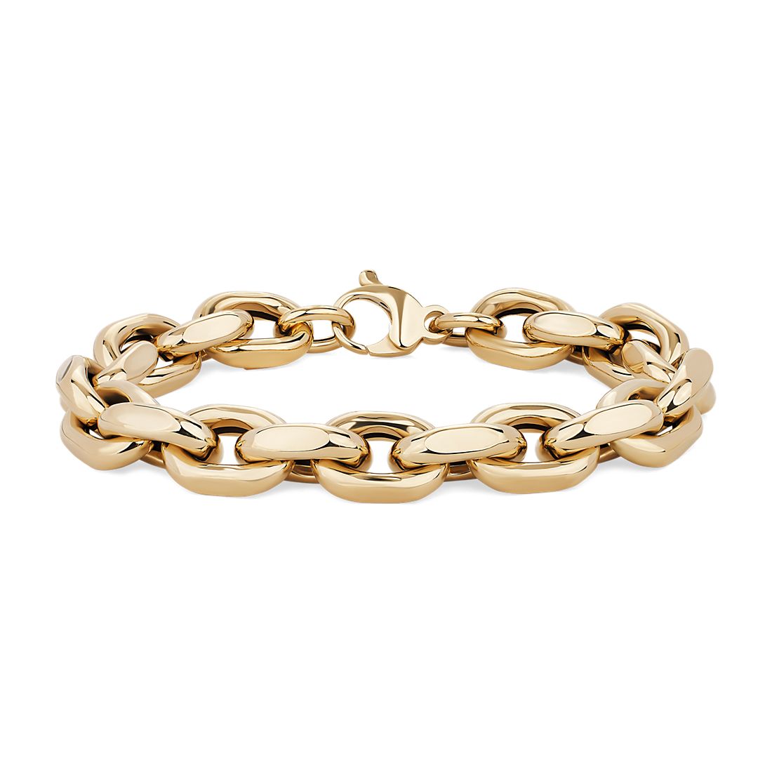 8" Men's Chunky Links Bracelet in 14k Yellow Gold (10.5 mm)
