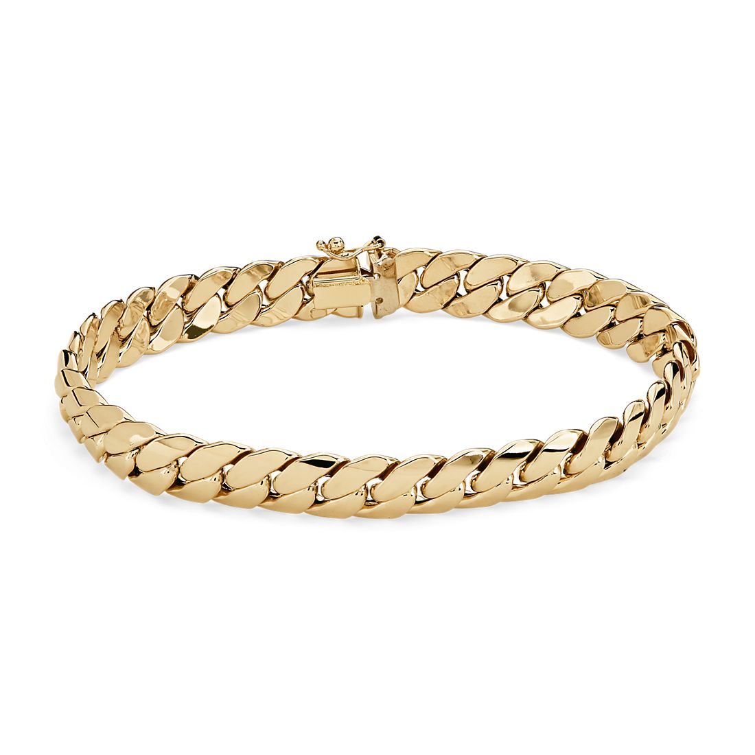 9" Fancy Link Men's Bracelet in 14k Yellow Gold (9 mm)