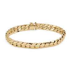 NEW 9&quot; Fancy Link Men&#39;s Bracelet in 14k Yellow Gold (9 mm)