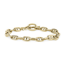 NEW 8" Men's Mariner Link Bracelet in 14k Yellow Gold (8 mm)