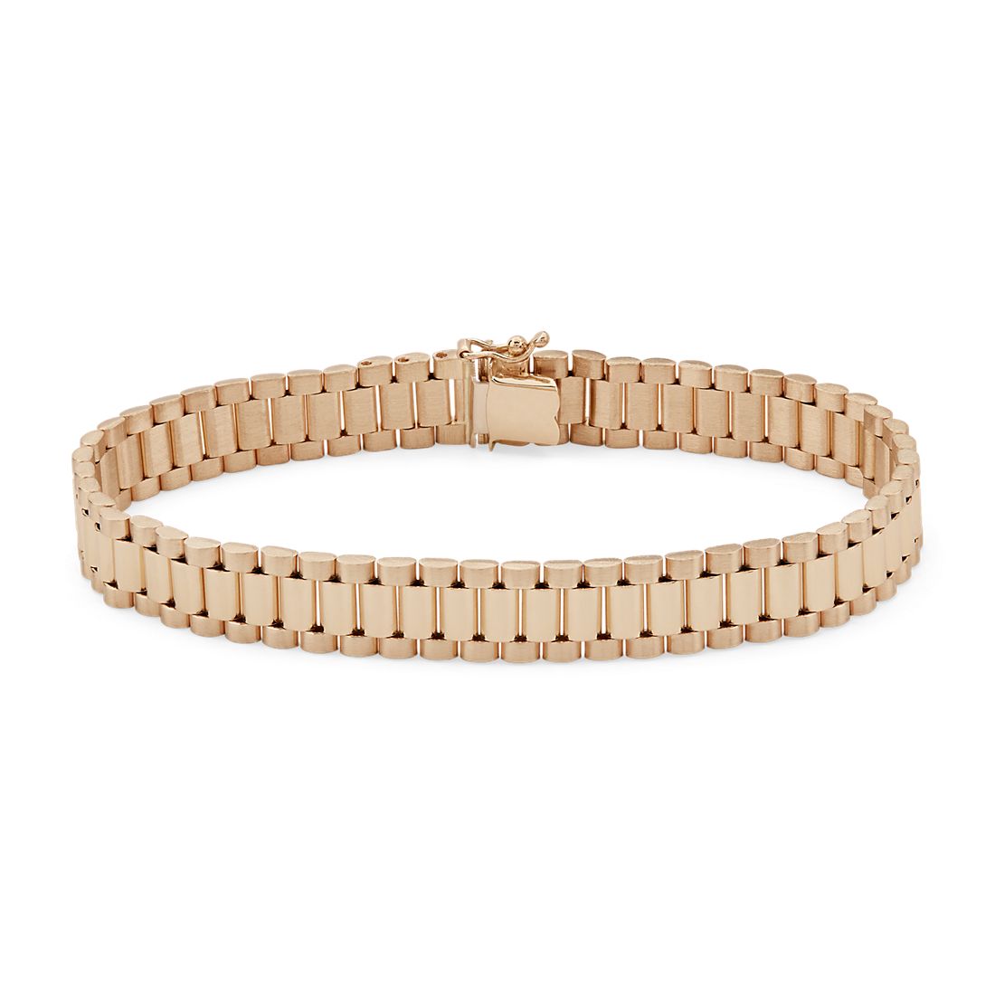 8.5" Men's Brushed and Polished Link Bracelet in 14k Yellow Gold