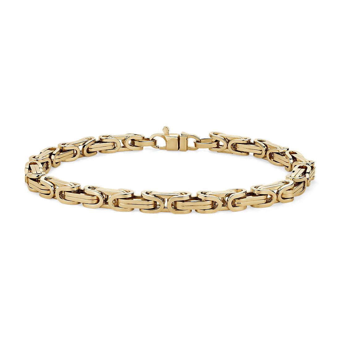 8" Men's Byzantine Chain Bracelet in 14k Yellow Gold (5 mm)