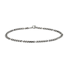 NEW 8&quot; Men&#39;s Flat Figaro Chain Bracelet Bracelet in Platinum (3.2 mm)