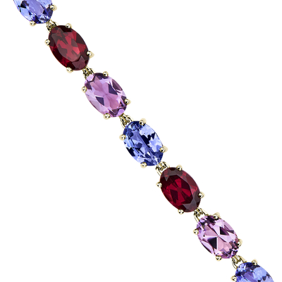 Multi Gemstone Tennis Bracelet in 14k Yellow gold