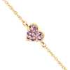 Pink Sapphire Heart Bracelet in 14k Yellow Gold