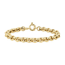 NEW 7.5&quot; Rolo Bracelet in 14k Yellow Gold (6.8 mm)