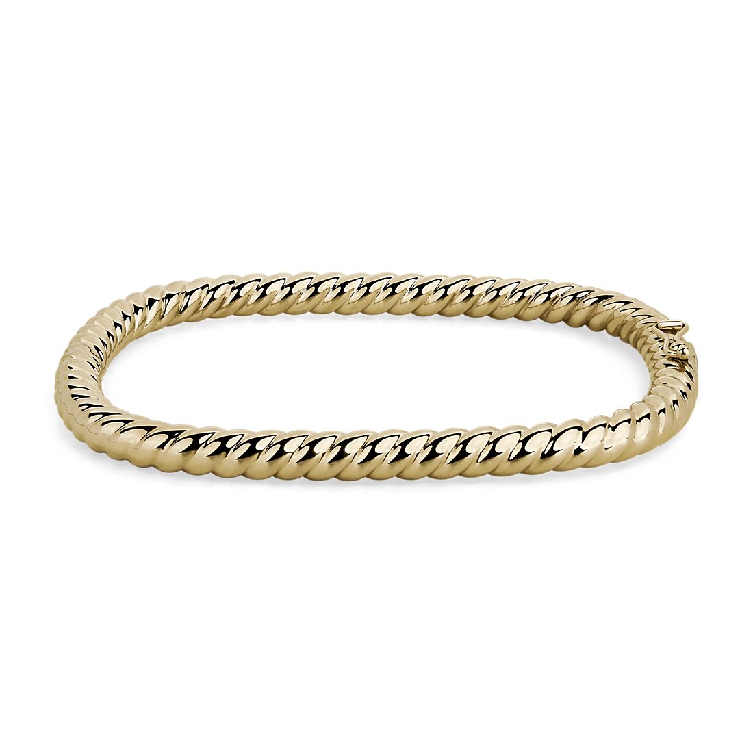 Roped Square Bangle in 14k Yellow Gold (5mm)