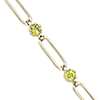 Round Peridot Paperclip Bracelet in 14k Yellow Gold