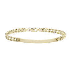 7&quot; Engravable ID Bracelet in 14k Yellow Gold (4.6 mm)