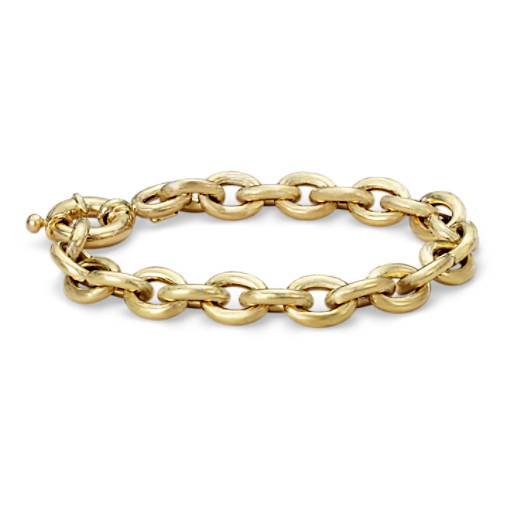 Jewellery Bracelets Chain & Link Bracelets 14k Gold Oval Wire Chain Oval Loop Links Chain Gift for Her Oval Ring Bracelet Yellow Gold Oval Chain Bracelet Oval Link Chain Jewelry 