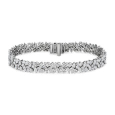 NEW Alternating Fancy Diamond Cluster Bracelet in 14k White Gold (12 1/2 ct. tw.)