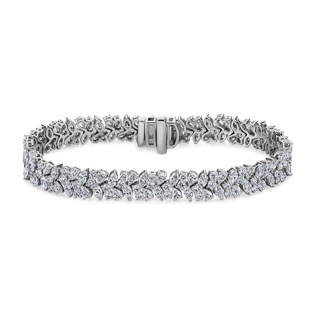 Round, Pear, and Marquise Diamond Bracelet in 14k White Gold (12.51 ct. tw.)