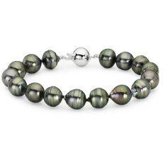 Baroque Tahitian Cultured Pearl Bracelet with 18k White Gold (10-11mm)