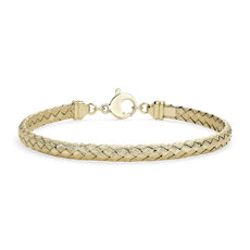 7.25&quot; Basket Weave Bangle in 14k Yellow Gold (5 mm)