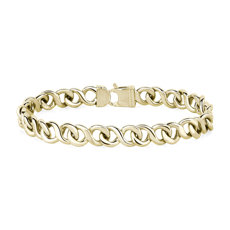 8.5" Infinity Curb Link Bracelet in 14k Yellow Gold (8.5mm)
