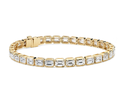 Emerald-Cut Diamond Eternity Bracelet in 18k Yellow Gold (9.93 ct. tw.) | Blue Nile PT
