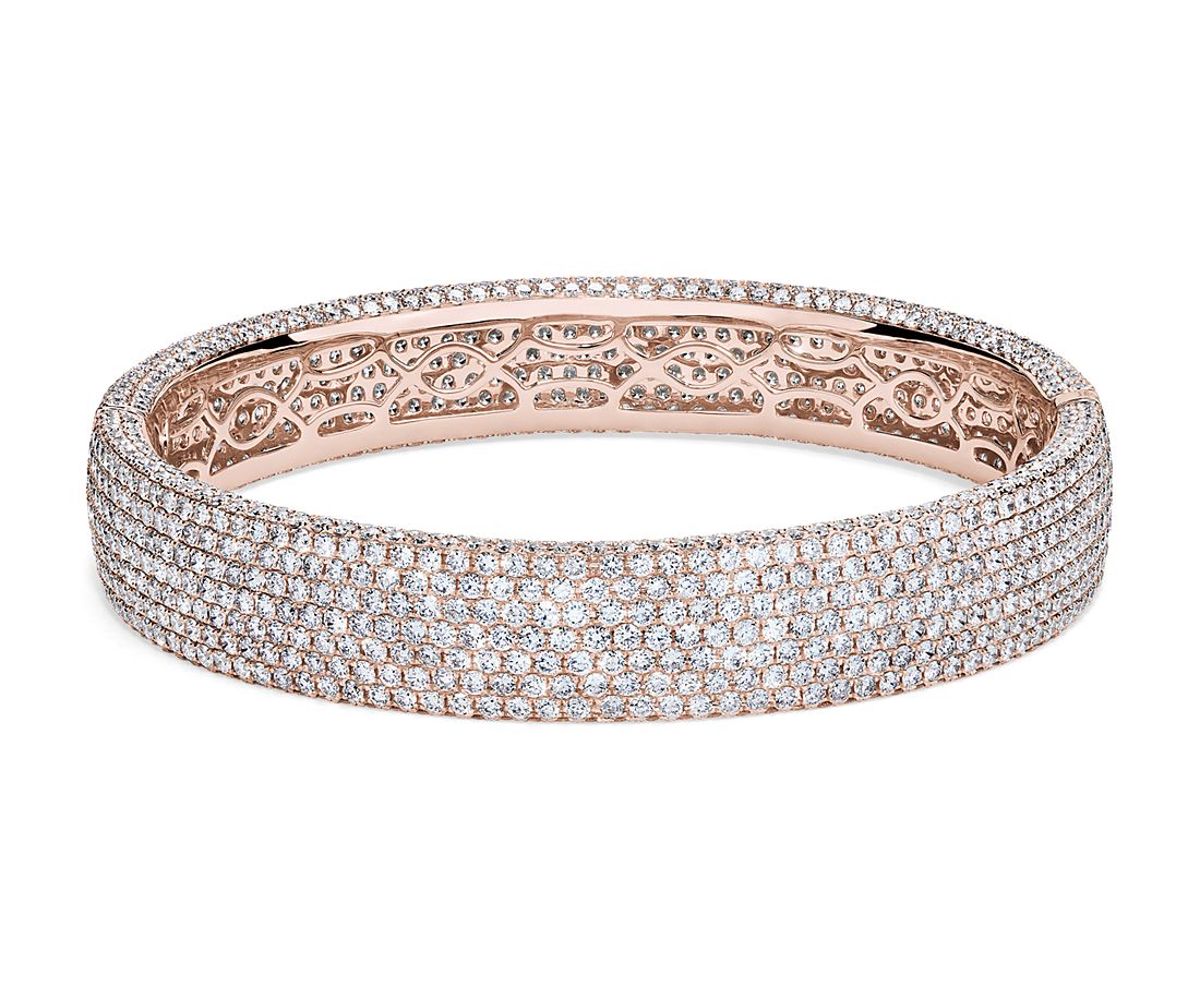 Diamond Pavé Bangle Bracelet in 18k Rose Gold (15 ct. tw.)