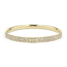 Bracelet jonc en diamants sertis pavé en or jaune 18 carats(5,00 carat, poids total)