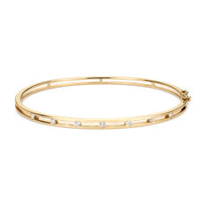Bracelet jonc avec détails en diamant en or jaune 14 carats(1/4 carat, poids total)