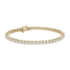 Bracelet tennis diamants en or jaune 14 carats(4 carats, poids total)