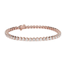 Bracelet tennis diamants en or rose 14 carats(4,95 carats, poids total)