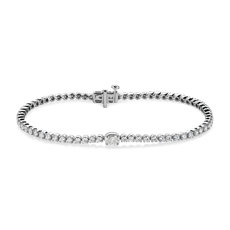 NEW Diamond Tennis Bracelet with Oval Diamond Accent in 14k White Gold (3.00 ct. tw.)