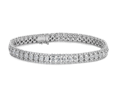 Diamond Triple Row Tennis Bracelet In 14k White Gold 5 3 4 Ct Tw Blue Nile Hk