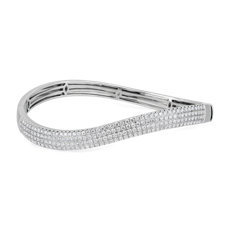 NEW Diamond Wave Bangle in 14k White Gold (2 1/8 ct. tw.)