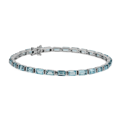 Emerald-Cut Sky Blue Topaz Bracelet in Sterling Silver | Blue Nile DE