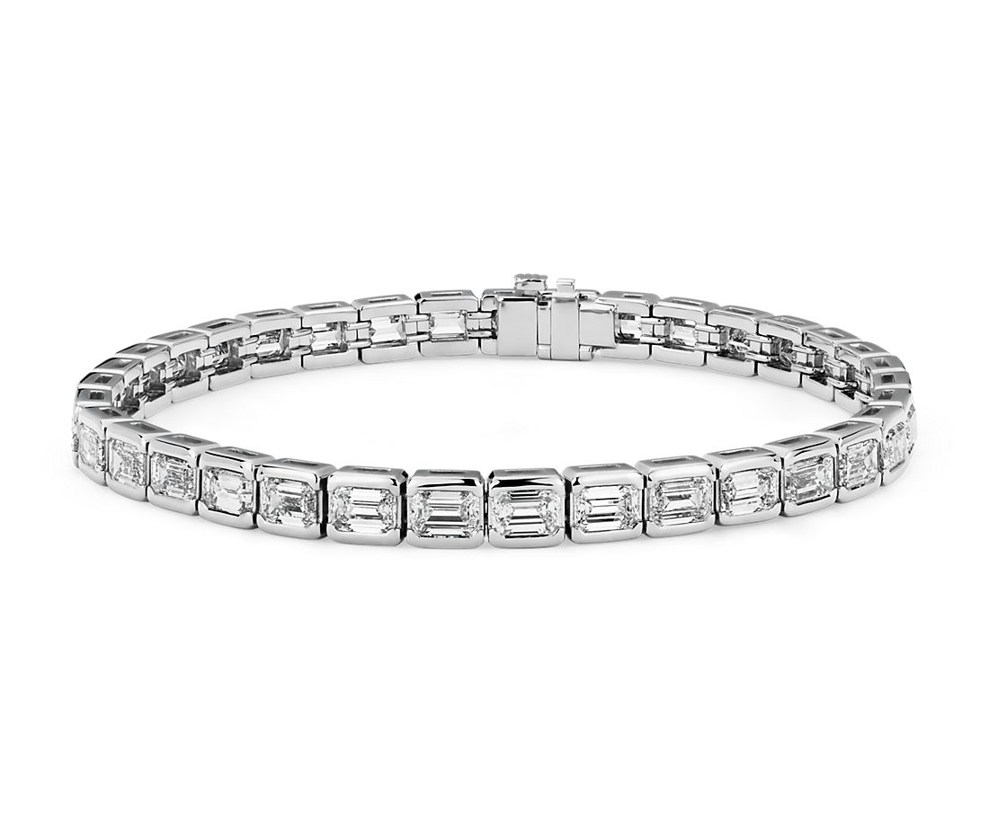 Emerald-Cut Diamond Eternity Line Tennis Bracelet in Platinum (11.10 ct. tw.)