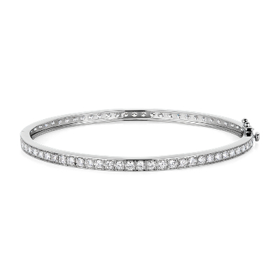 Eternity Diamond Bangle Bracelet in 18k White Gold (2.96 ct. tw 