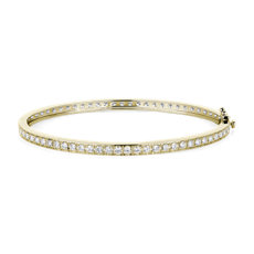 NOUVEAU Bracelet jonc d’éternité en diamant en or jaune 18 carats (3,00 carat, poids total)