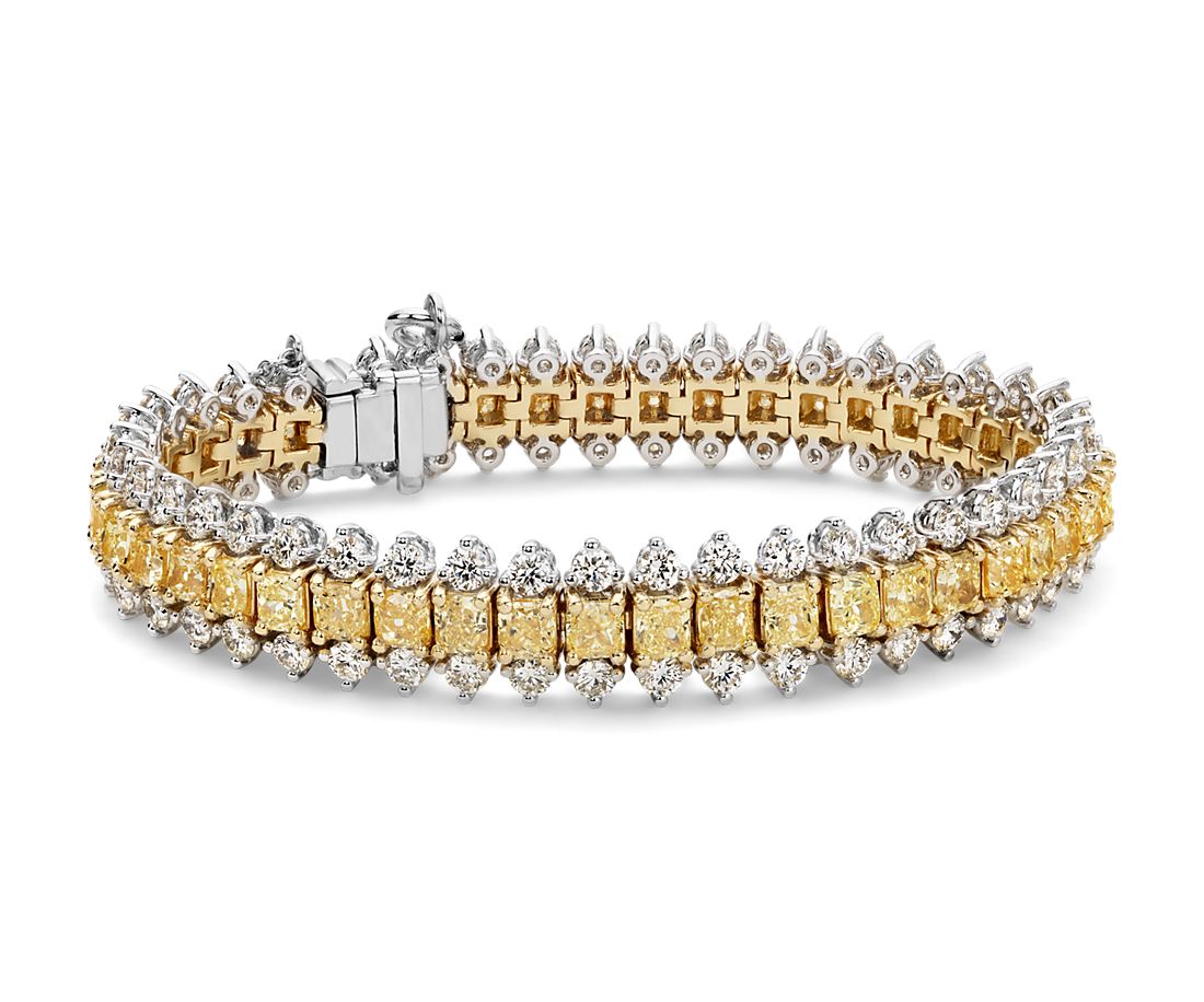 18K Yellow Gold 0.392 cttw Round-Cut-Diamond identification-bracelets Size IJ| SI 8.75 inches