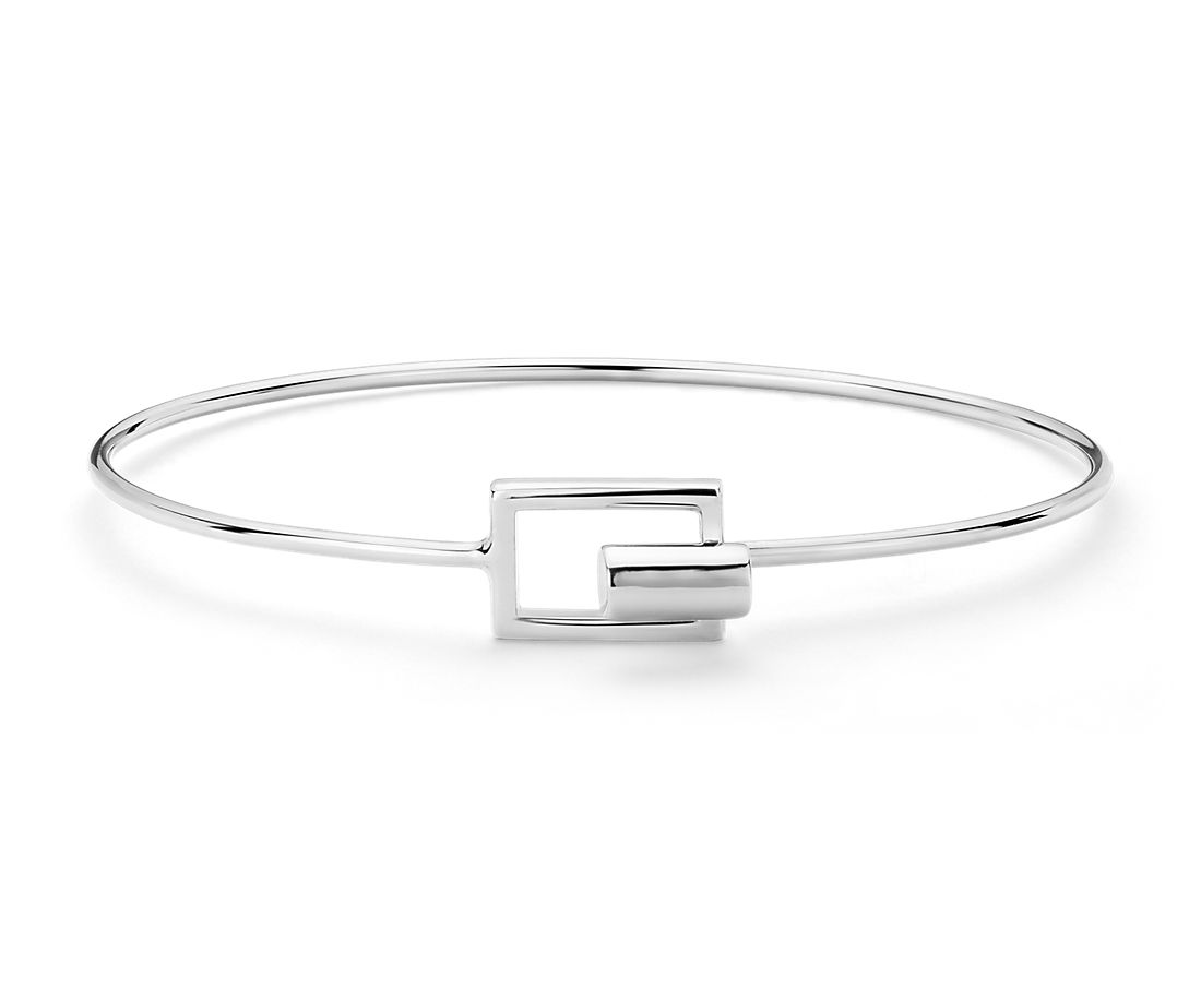 Geometric Cuff Bracelet in Sterling Silver