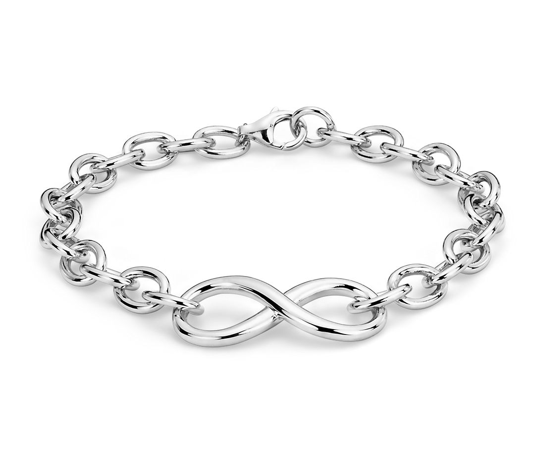 Details about   Certified Solid 925 Sterling Silver Love Infinity Knot Womens Bracelet 7.5 Inch