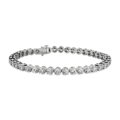 Lab Grown Diamond Tennis Bracelet in 14k White Gold (7 ct tw ) Blue