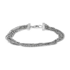 7.25&quot; Oxidized Rope Link Bracelet in Sterling Silver