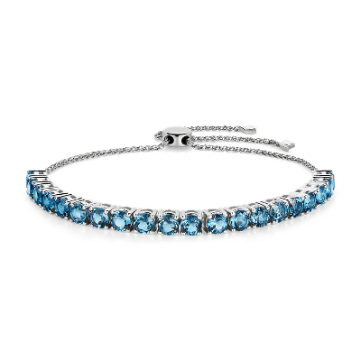 London Blue Topaz Bolo Bracelet in Sterling Silver | Blue Nile