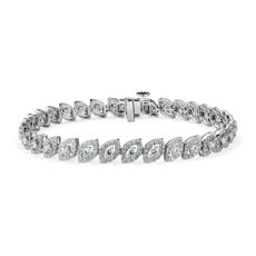 Marquise Shape Diamond Halo Bracelet in 14k White Gold (3 1/2 ct. tw.)