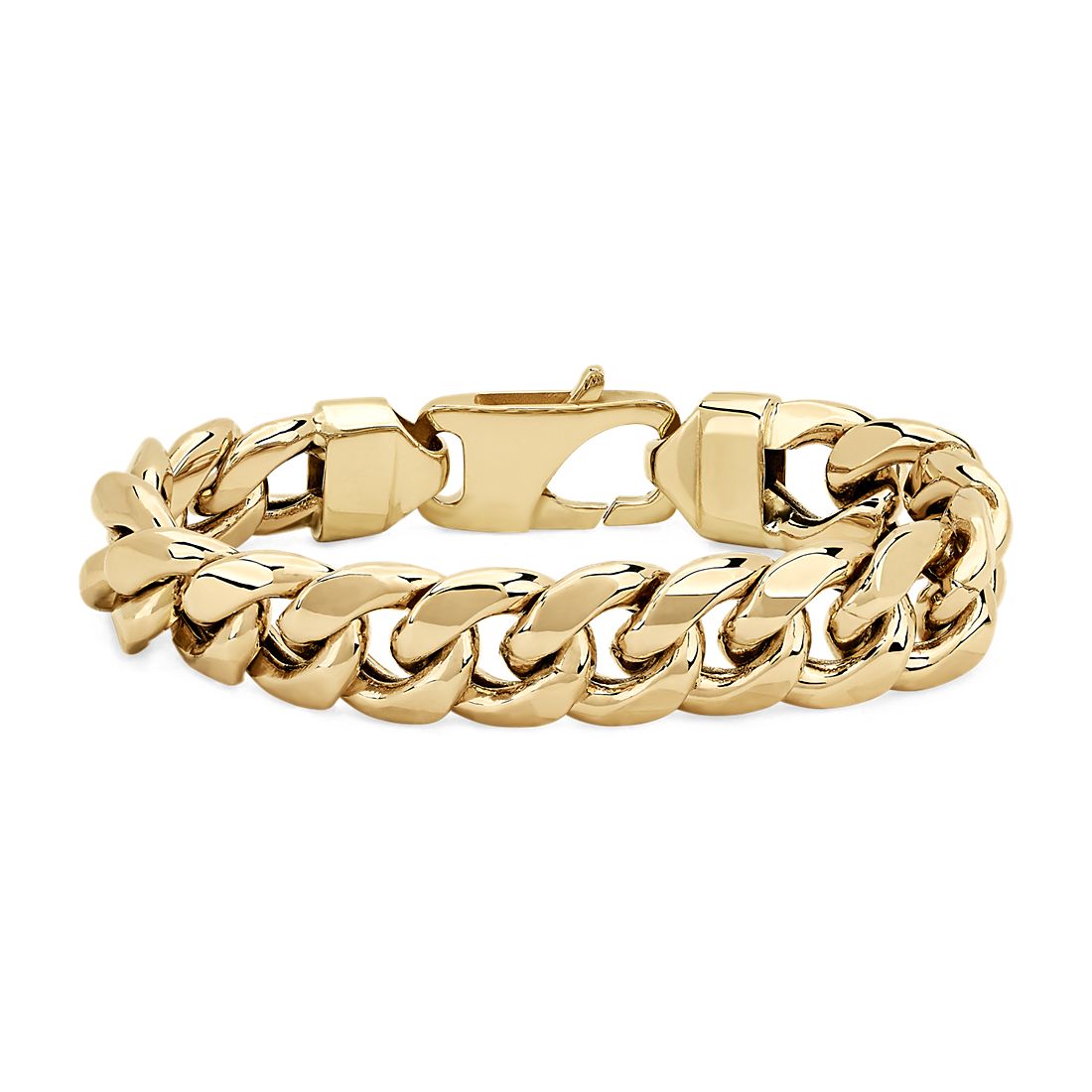 8" Mens Miami Cuban Link Bracelet in 14k Yellow Gold (15 mm)
