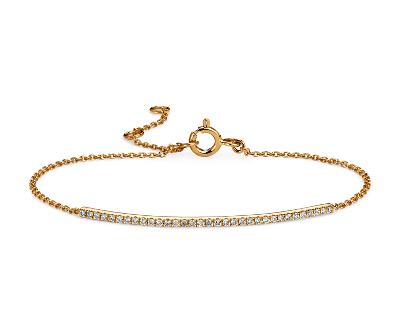 Mini Diamond Bar Bracelet in 14k Yellow Gold (1/5 ct. tw.) | Blue Nile