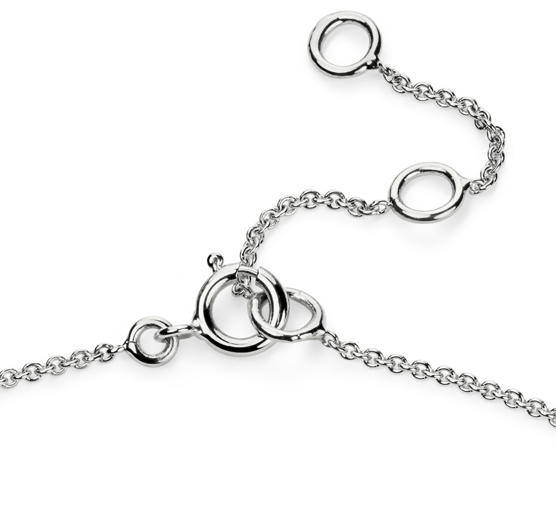 Mini Heart Diamond Bracelet in 14k White Gold