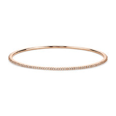 Stackable Pavé Diamond Bangle in 18k Rose Gold (1 ct. tw.)